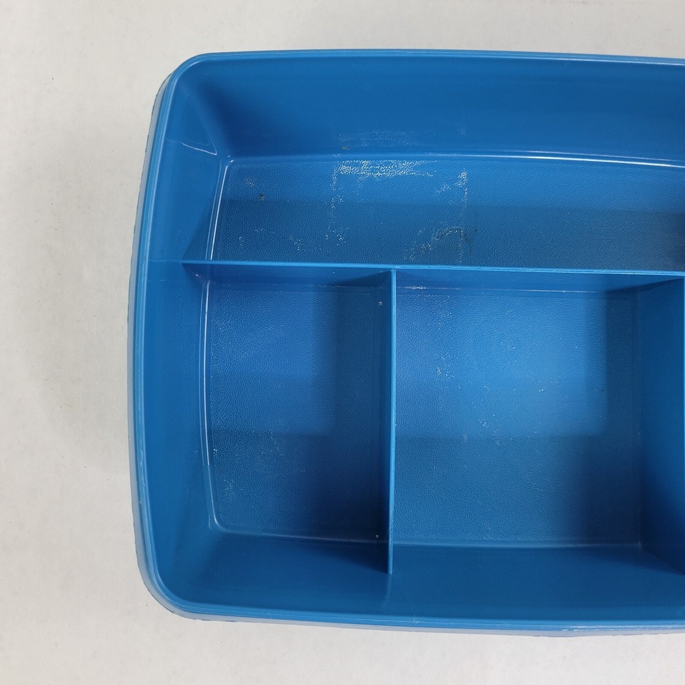 Tupperware Tuppercraft 767-3 Rectangular Container Blue Storage Craft Organizer - Picture 9 of 12
